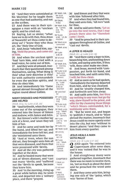 KJV Compact Center-Column Reference Bible Brown Leathersoft