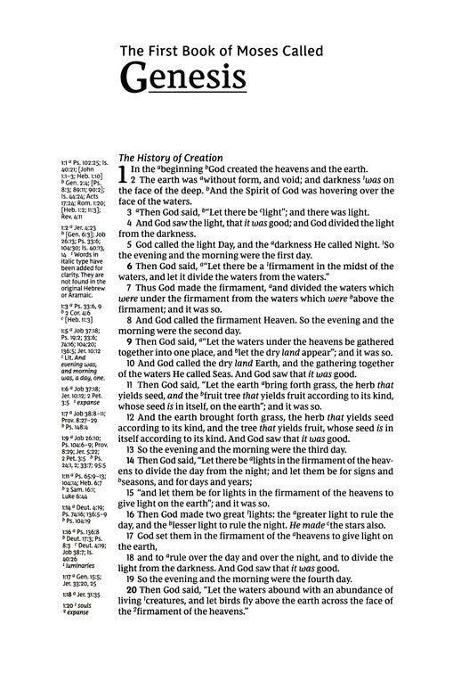 NKJV Single-Column Verse-by-Verse Ref Bible Black Bonded, Indexed