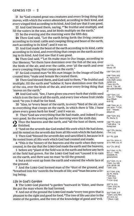 NKJV Single-Column Verse-by-Verse Ref Bible Brown Genuine Leather