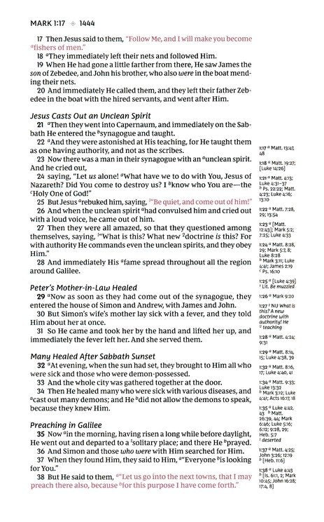 NKJV Single-Column Verse-by-Verse Ref Bible Brown Genuine Leather