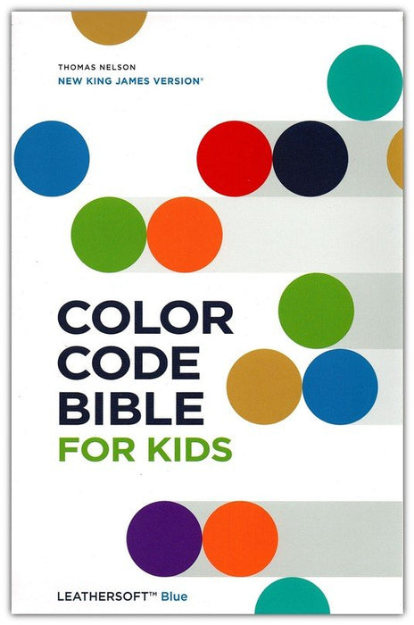 NKJV Color Code Bible for Kids Blue Leathersoft