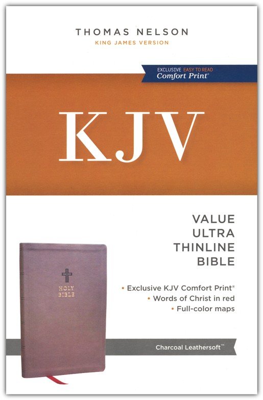KJV Value Ultra Thinline Bible Charcoal Leathersoft *