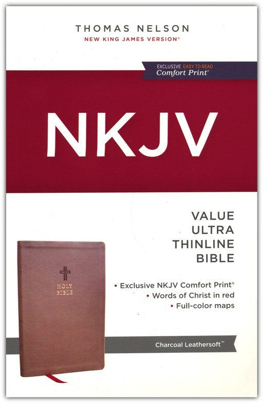 NKJV Value Ultra Thinline Bible Charcoal Leathersoft