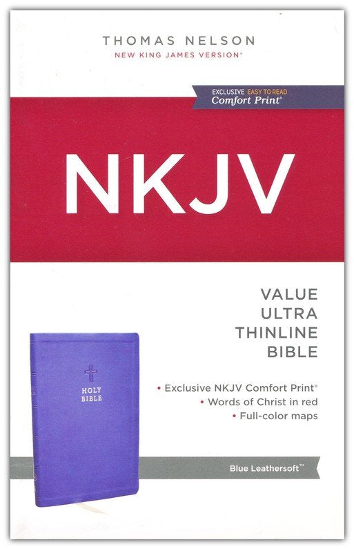 NKJV Value Ultra Thinline Bible Blue Leathersoft