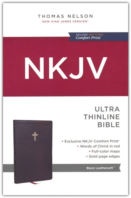 NKJV Ultra Thinline Bible Black Leathersoft