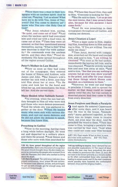 NKJV Color Code Study Bible Brown Leathersoft Indexed