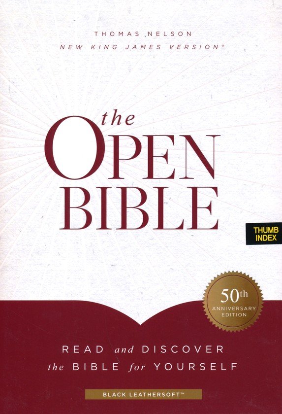 NKJV Open Bible Black Leathersoft, Indexed