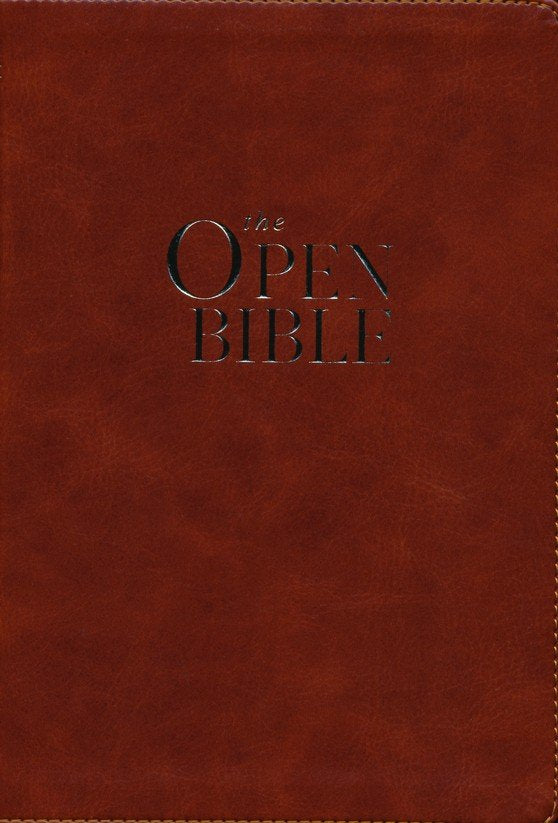 NKJV Open Bible - Brown Leathersoft