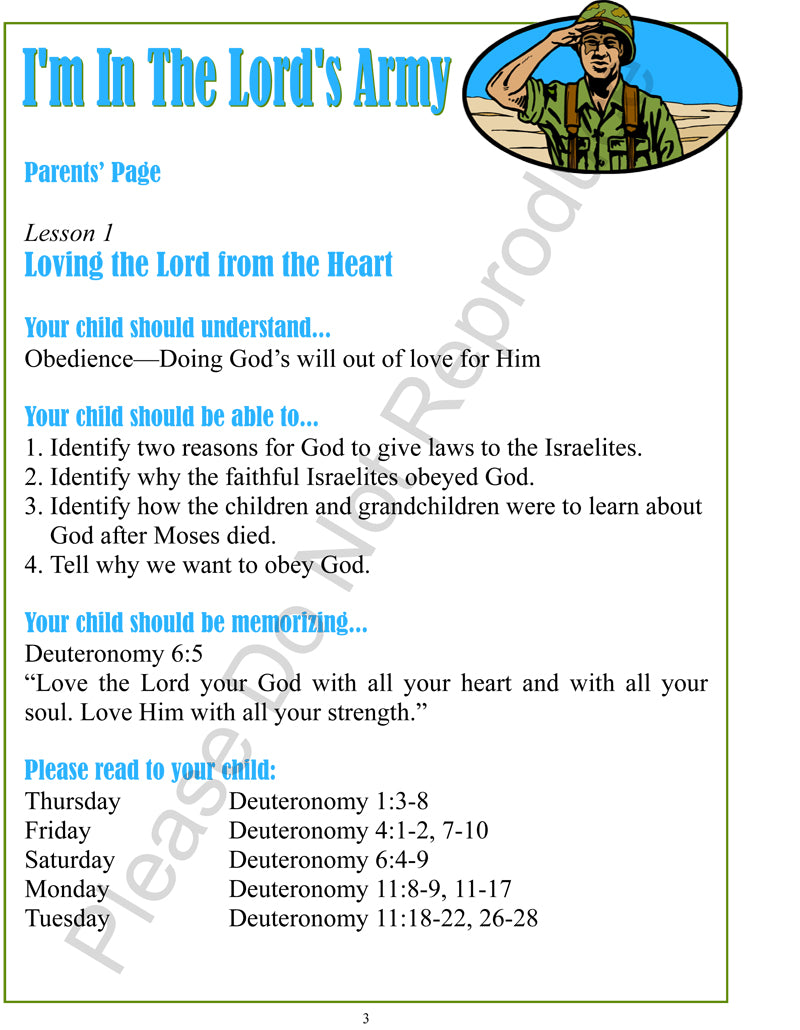 I'm In the Lord's Army - Deuteronomy-Ruth