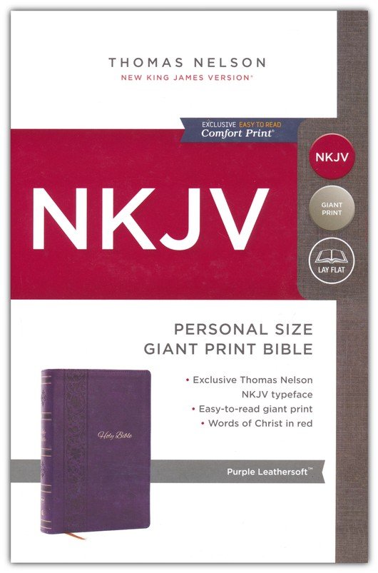 NKJV Personal Size Giant Print Reference Bible, Purple Leathersoft