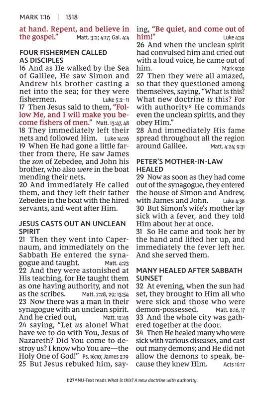 NKJV Giant Print End-of-Verse Reference Bible, Black Leathersoft