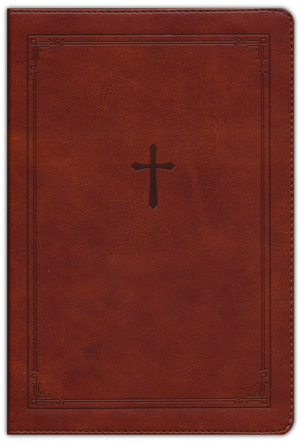 NKJV Giant Print End-of-Verse Reference Bible, Brown Leathersoft