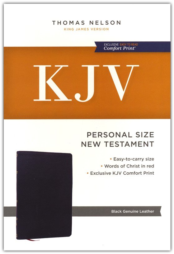 KJV Personal Size New Testament Black Genuine Leather