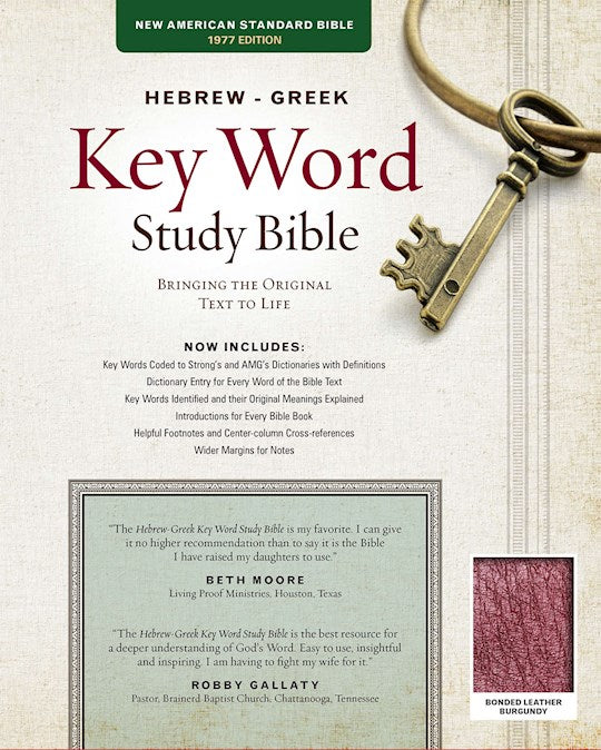 NASB 77 Hebrew-Greek Key Word Bible Burgundy Bonded Indexed