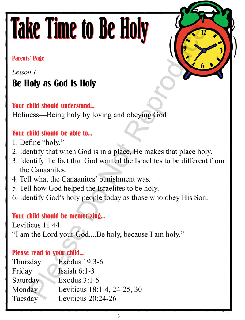 Take Time to be Holy - Leviticus-Numbers