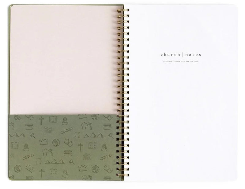 Church Notes with Maps Olive Notebook