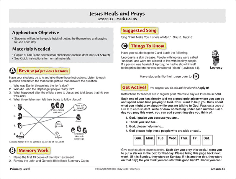 Bible Study Guide for All Ages:  Lessons 1 - 26