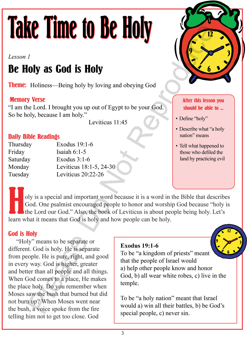 Take Time to be Holy - Leviticus-Numbers