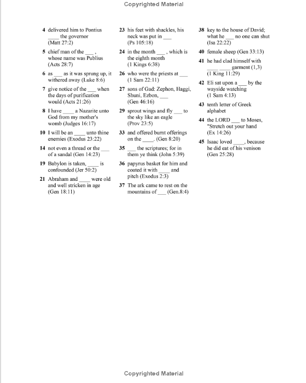 Bible Crossword Puzzles Volume 1