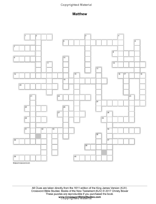 Crossword Bible Studies: Books of the New Testament KJV