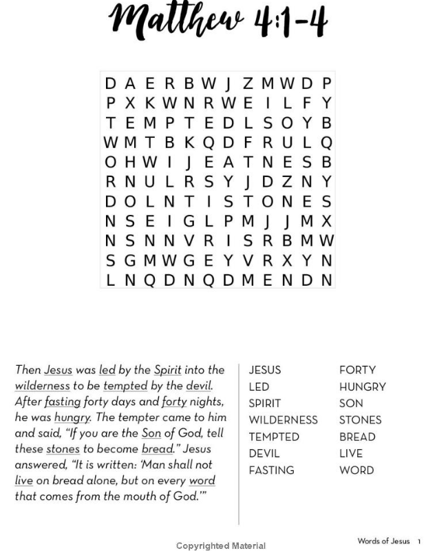 Peace of Mind Bible Word Search: Words of Jesus Large Print