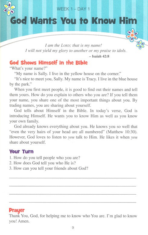 God and Me! A 52 Week Devotional for Girls Ages 6-9
