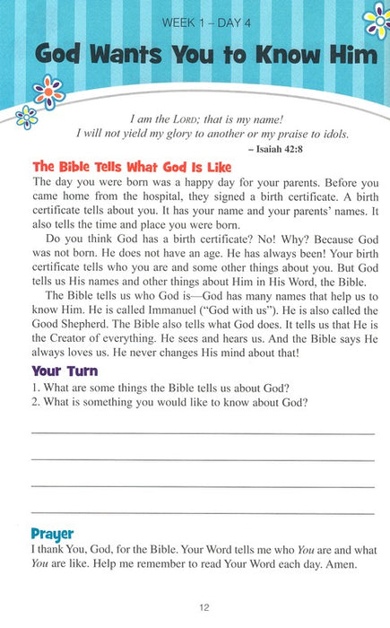 God and Me! A 52 Week Devotional for Girls Ages 6-9
