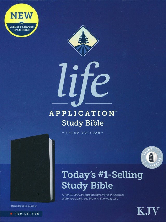 KJV Life Application Study Bible Black Bonded Leather Indexed