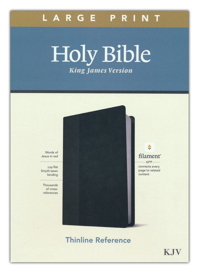 KJV Thinline Large Print Reference Bible Black Onyx Soft Leather-look