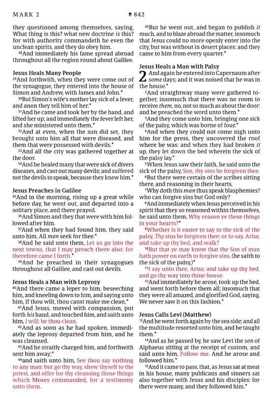 KJV Thinline Large Print Reference Bible Brown/Mahagony Leather-look Indexed