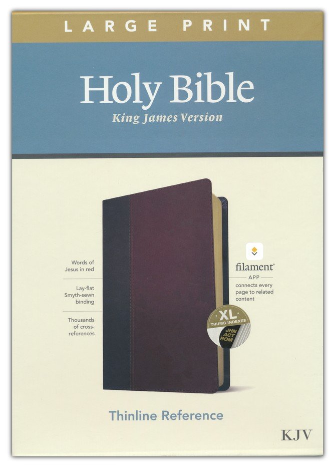 KJV Thinline Large Print Reference Bible Brown/Mahagony Leather-look Indexed