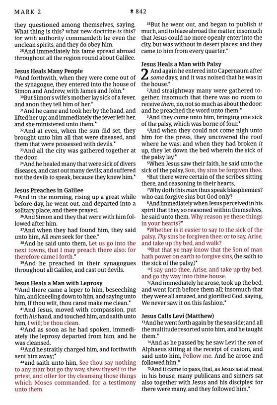 KJV Thinline Large Print Reference Bible, Black Genuine Leather Indexed