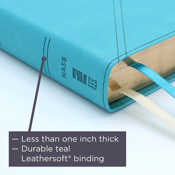 NASB Thinline Giant Print Bible - Teal Leathersoft