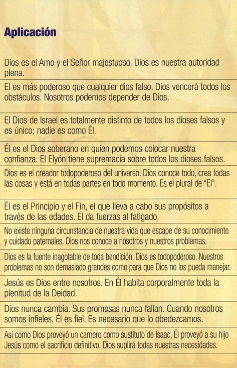 Nombres de Dios, Folleto - Names of God Spanish Pamphlet