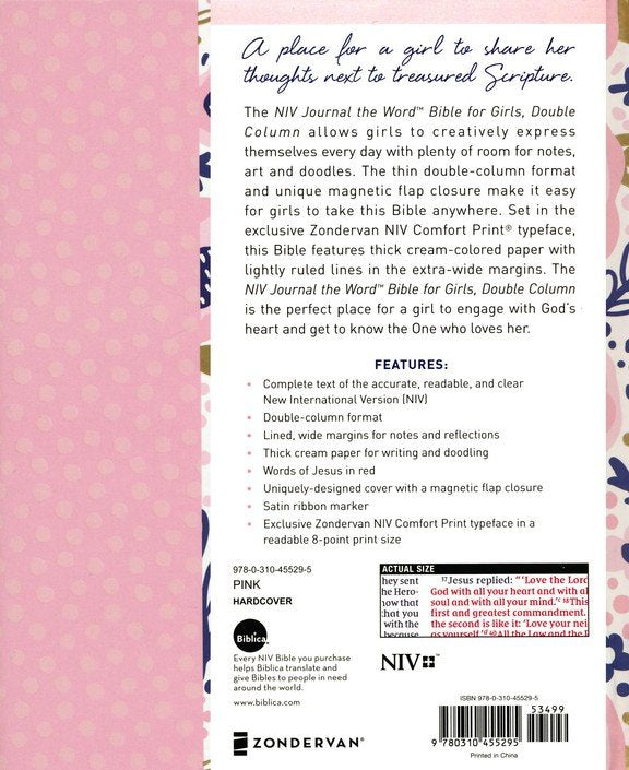 NIV Journal the Word Bible for Girls w/Magnetic Flap *