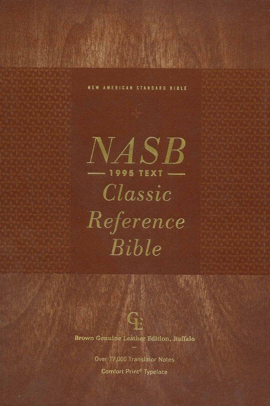 NASB 1995 Classic Reference Bible Brown Buffalo Genuine Leather