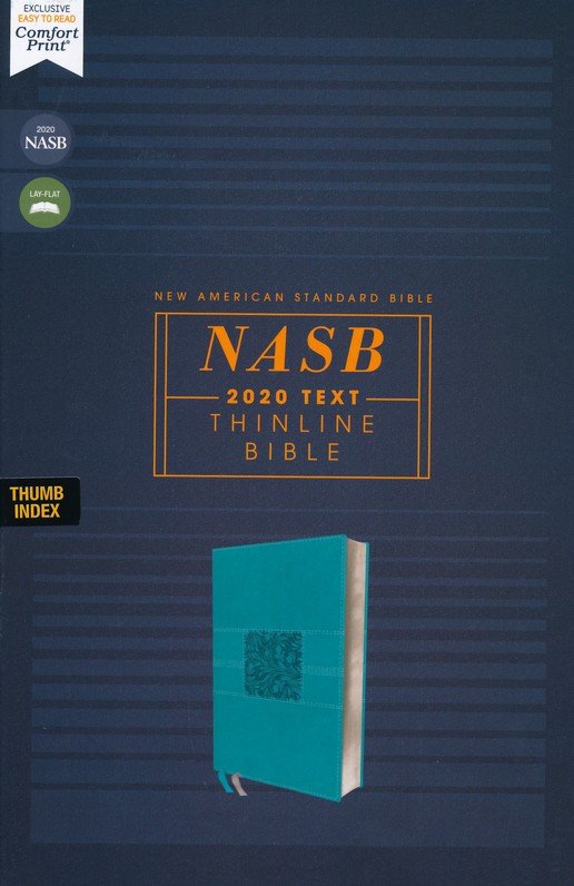 NASB Thinline Bible 2020 Teal Leathersoft Indexed