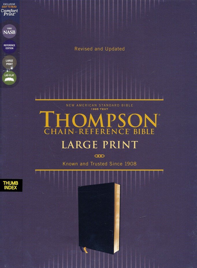 NASB 1995 Thompson Chain Ref Large Print Navy Leathersoft Indexed