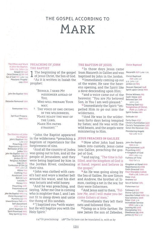 NASB 1995 Thompson Chain Ref Bible Black Genuine Calfskin Leather