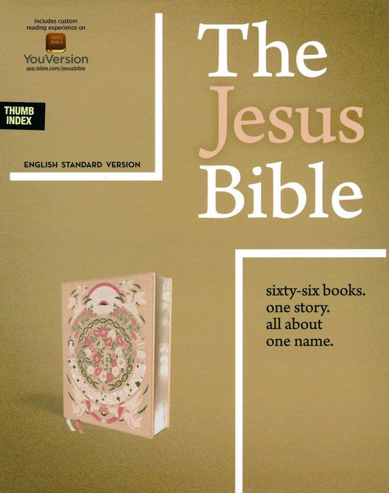ESV The Jesus Bible Peach Floral Leathersoft Indexed