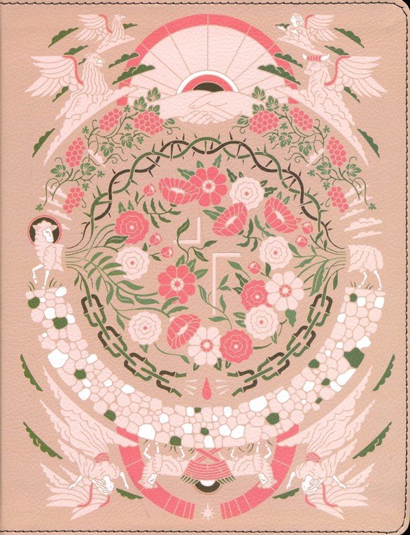 ESV The Jesus Bible Peach Floral Leathersoft Indexed