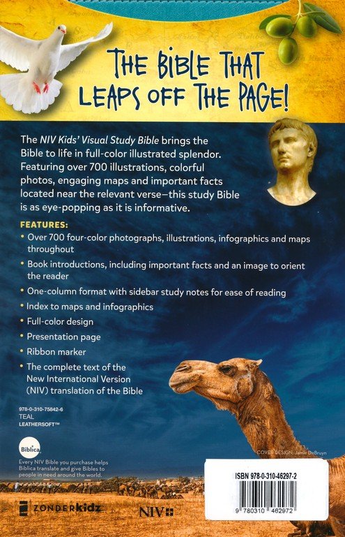 NIV Kids' Visual Study Bible Teal Leathersoft