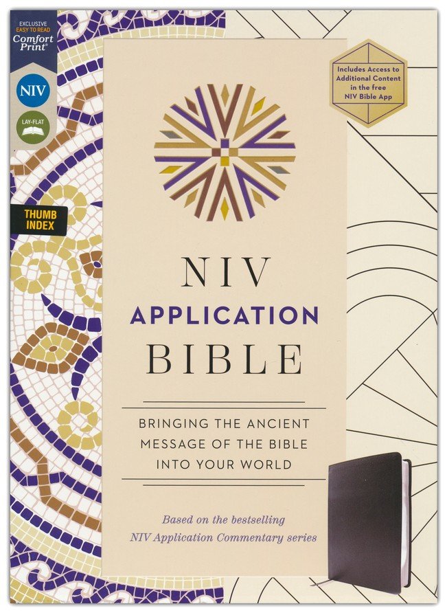 NIV Application Study Bible Black Bonded Leather Indexed
