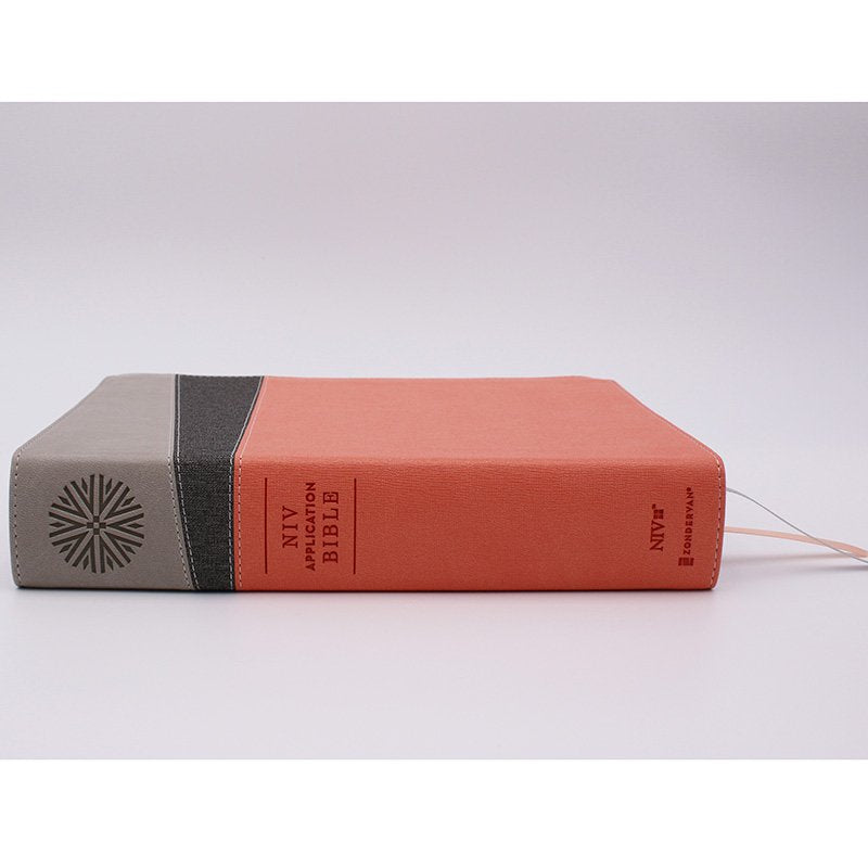 NIV Application Study Bible Coral/Gray Leathersoft