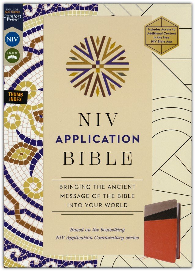 NIV Application Study Bible Coral/Gray Leathersoft Indexed