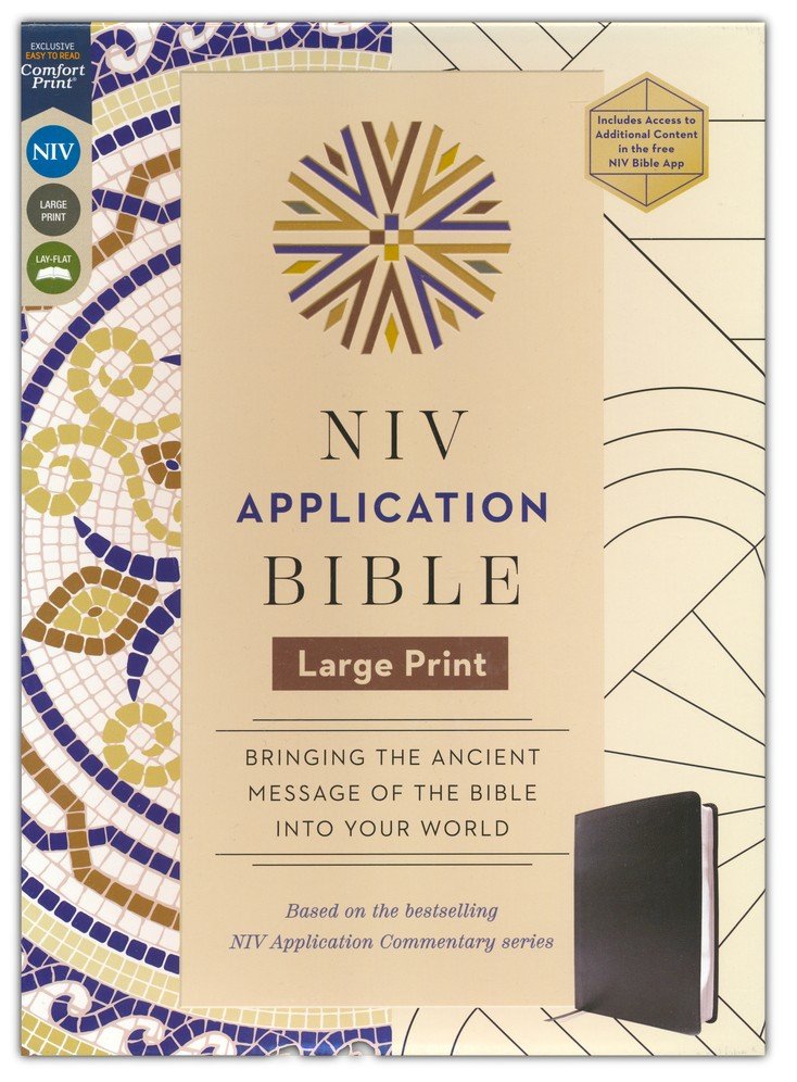 NIV Application Bible Large Print Black Bonded Leather
