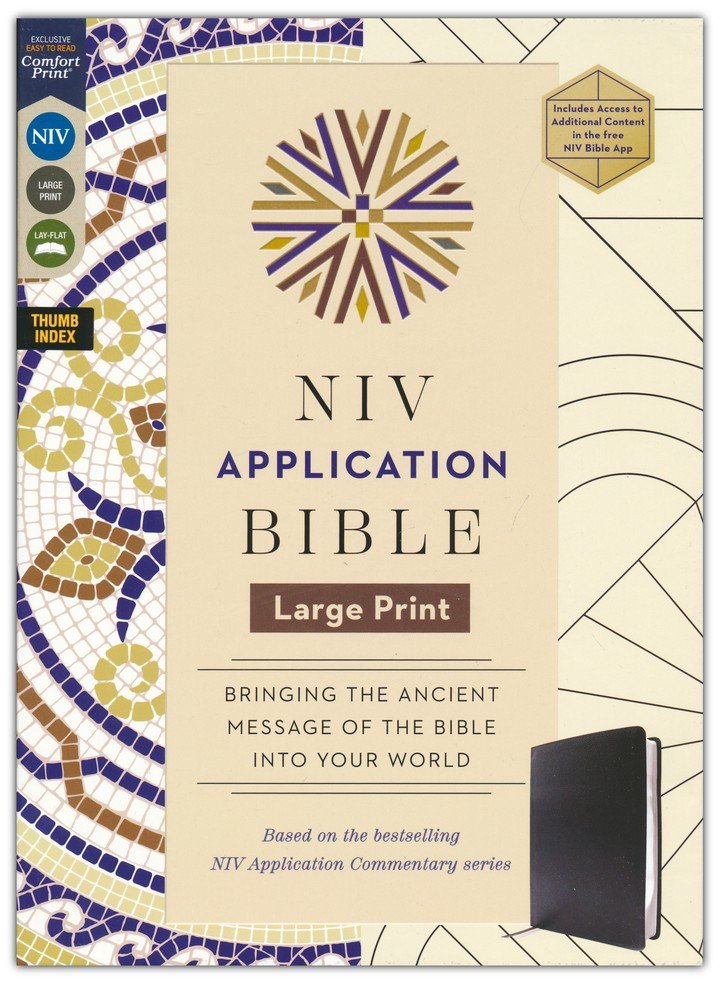 NIV Application Bible Large Print Black Bonded Indexed