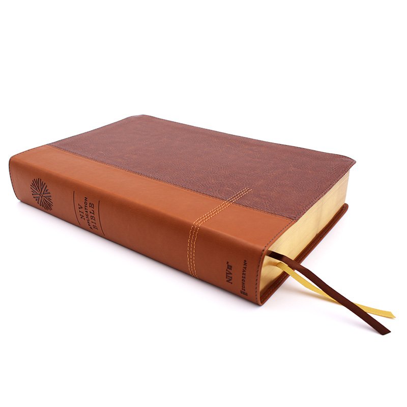 NIV Application Bible Large Print Brown Leathersoft
