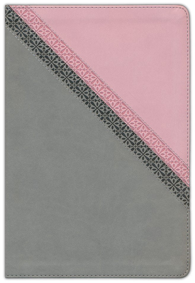 NIV  Application Bible Large Print Pink/Gray Leathersoft Indexed