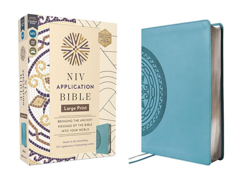 NIV Application Bible Large Print Teal Leathersoft